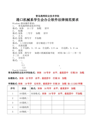 办公软件规范要求