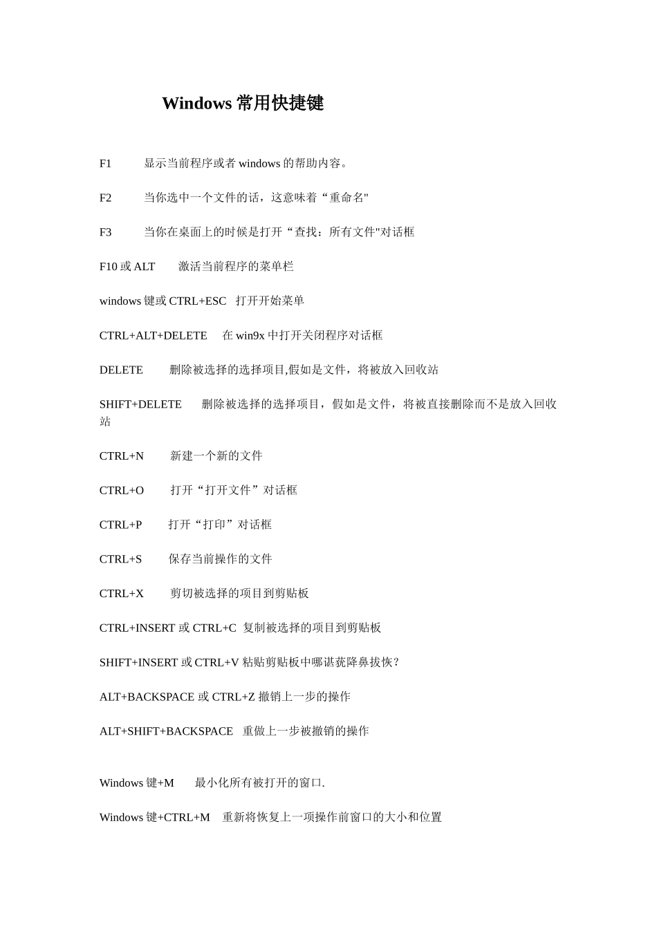 办公软件常用快捷键_第1页