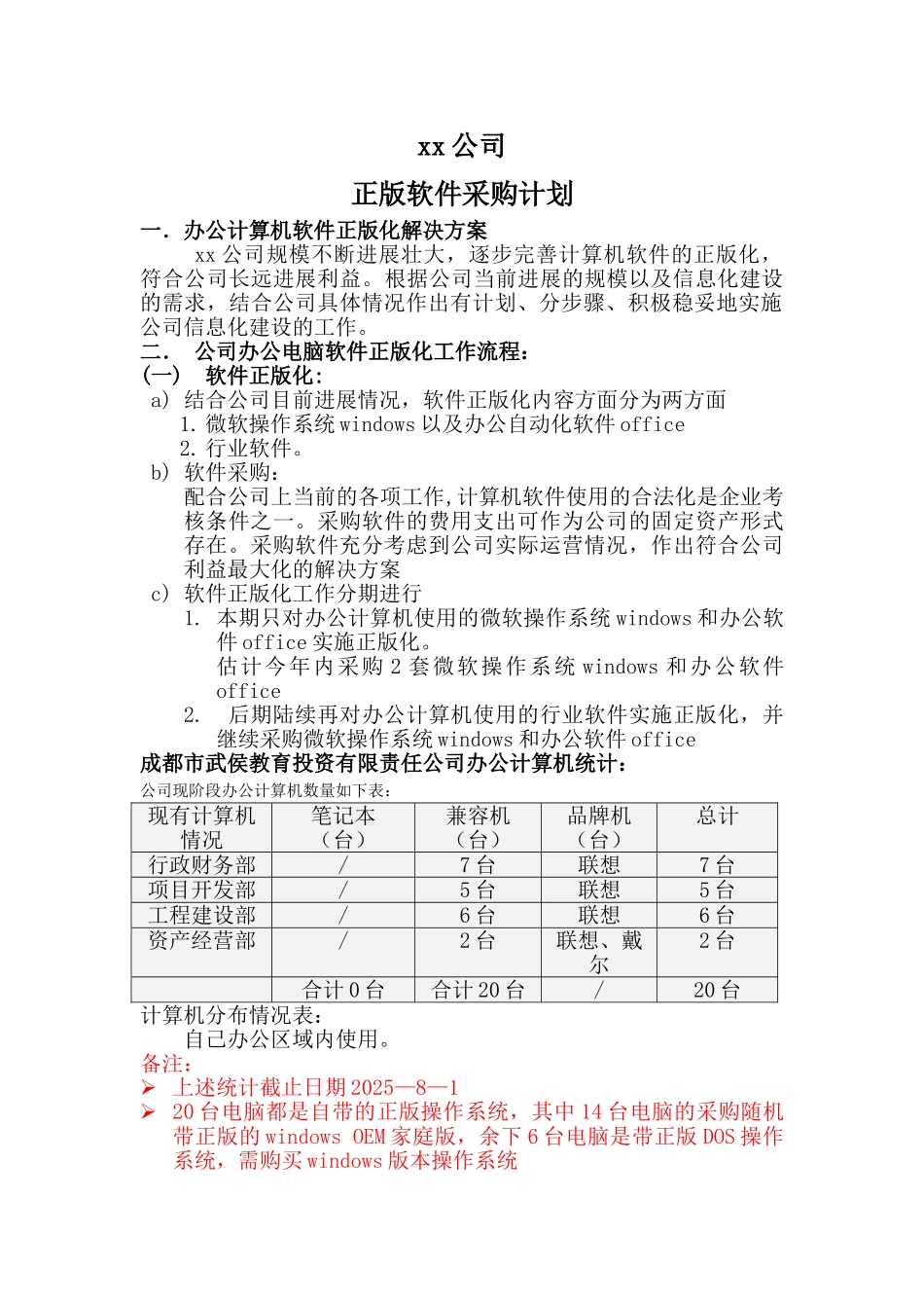 办公软件采购计划方案_第1页