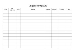 功能室使用登记表