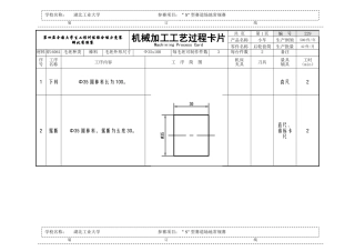 加工工艺过程卡片