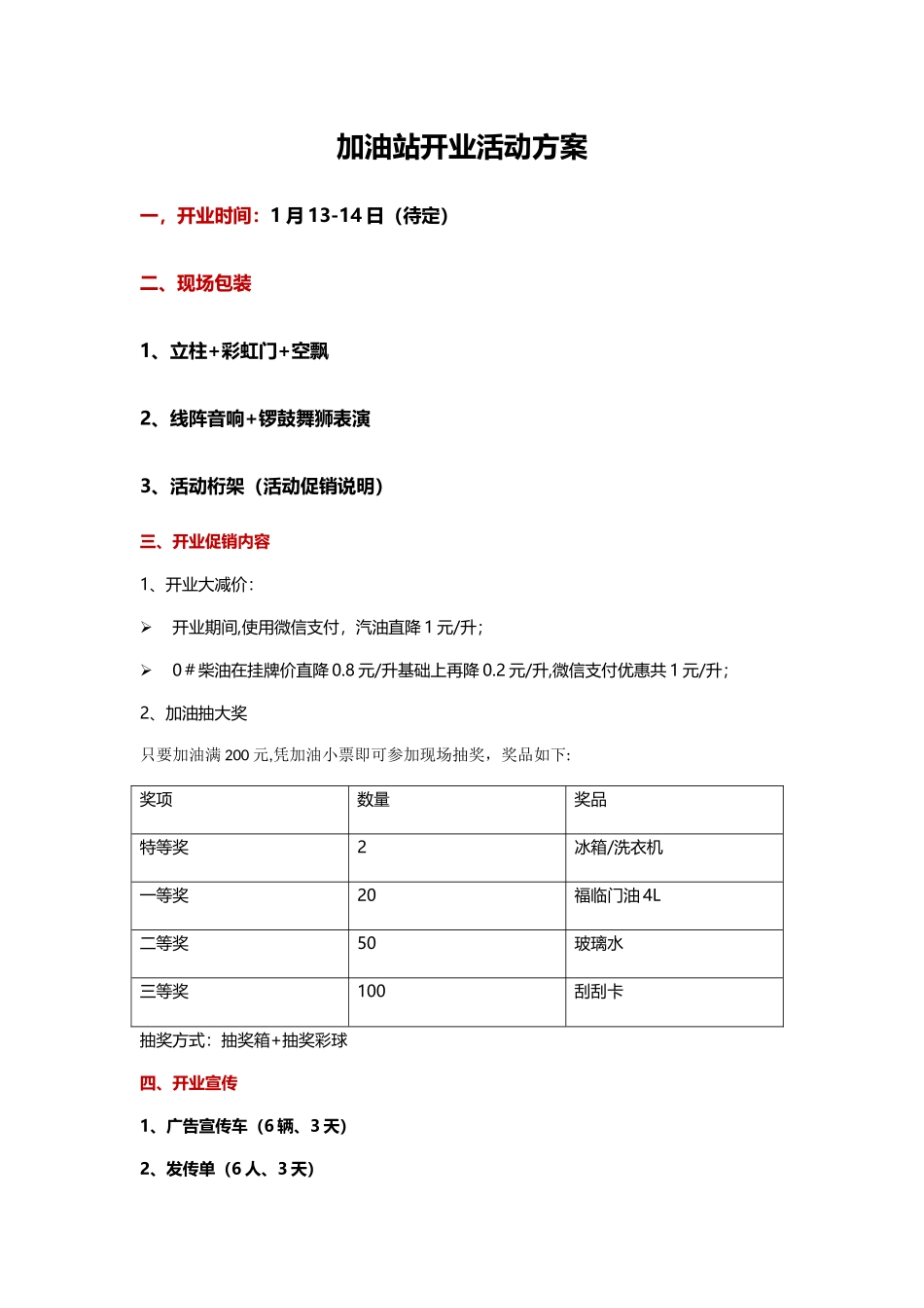 加油站开业活动方案_第1页