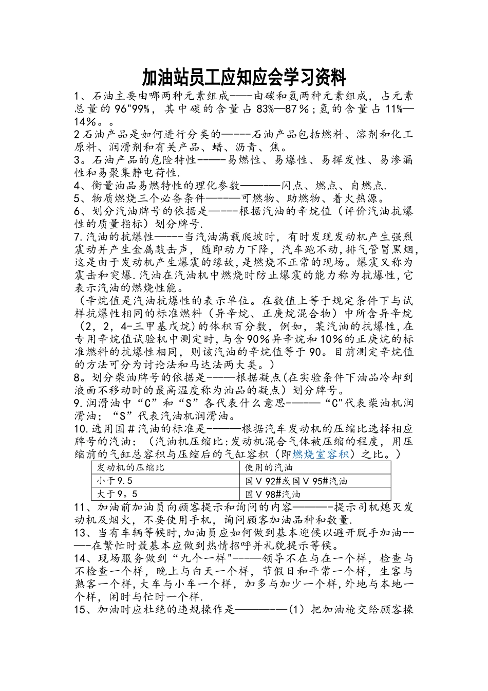 加油站最新应知应会_第1页