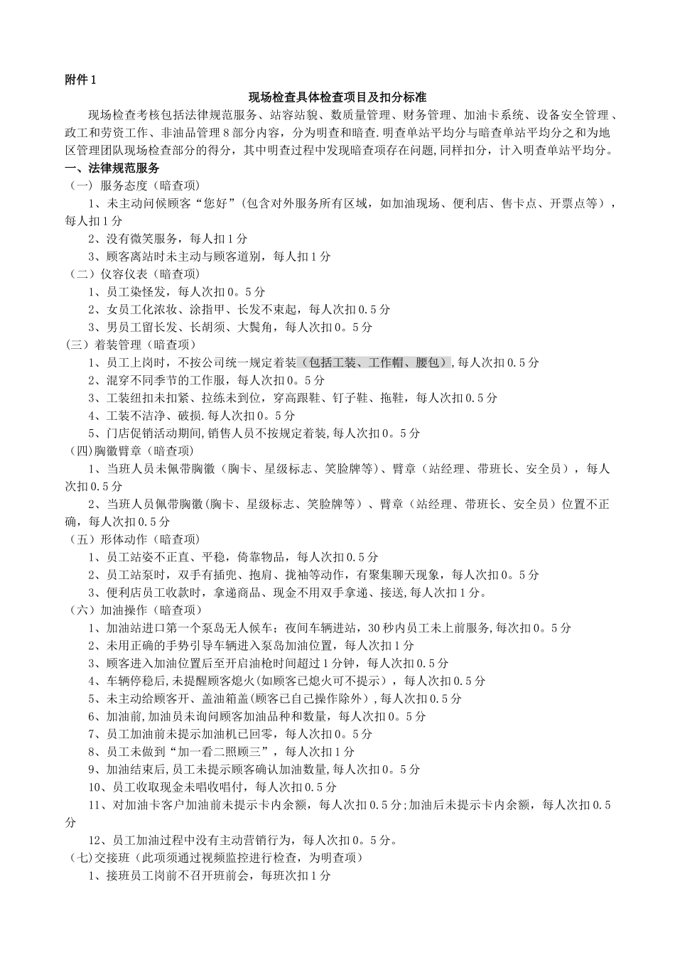 加油站现场检查细则_第1页