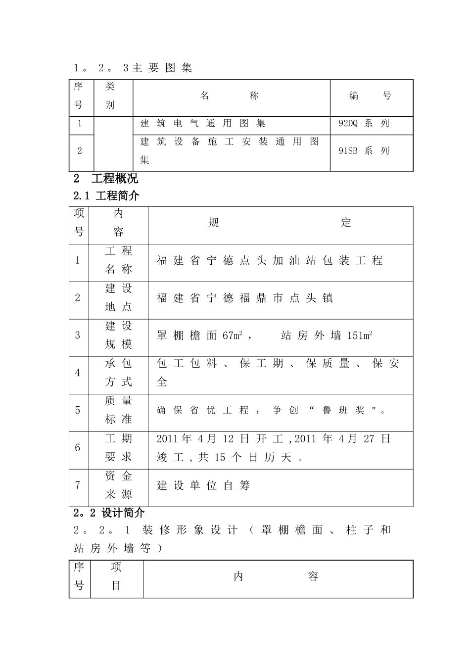 加油站罩棚及站房包装工程施工组织设计_第3页