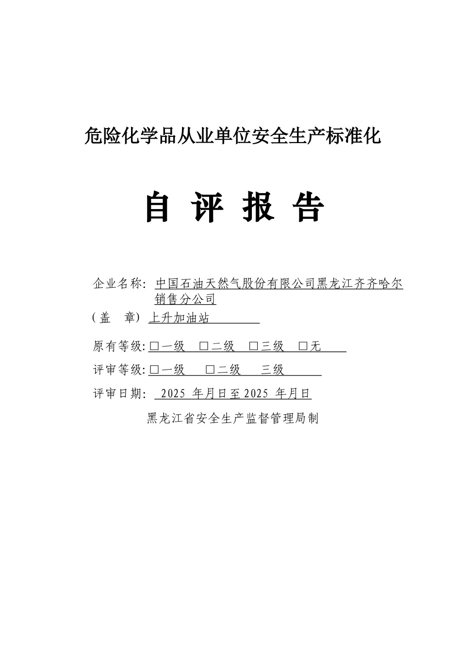 加油站自评报告_第1页