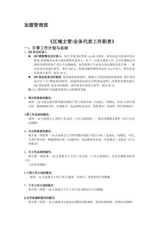 加盟管理部工作职责aaa