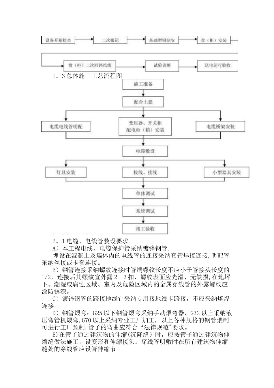 动力及照明系统施工方案_第2页