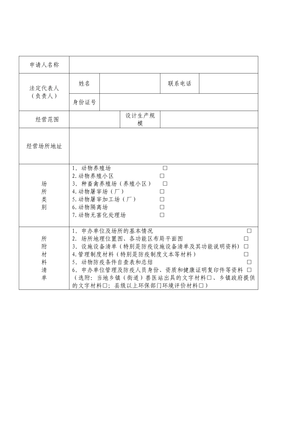 动物防疫条件合格证申请表_第3页