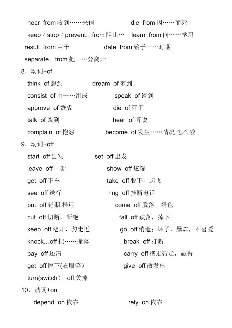 动词与介词搭配的短语_第3页