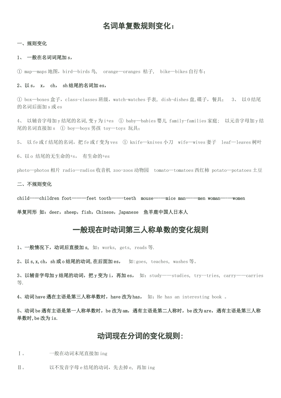 动词现在分词的变化规则_第1页