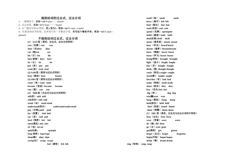 动词过去式过去分词_第1页