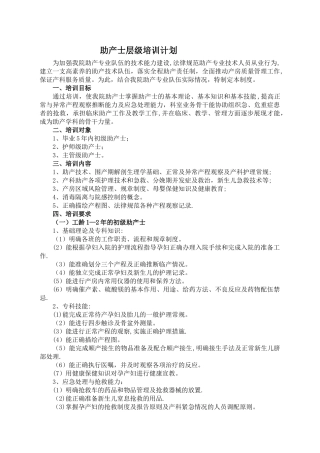 助产士层级培训计划-