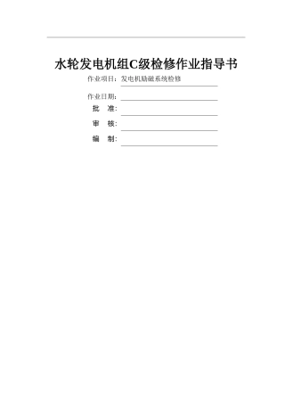 励磁系统检修作业指导书