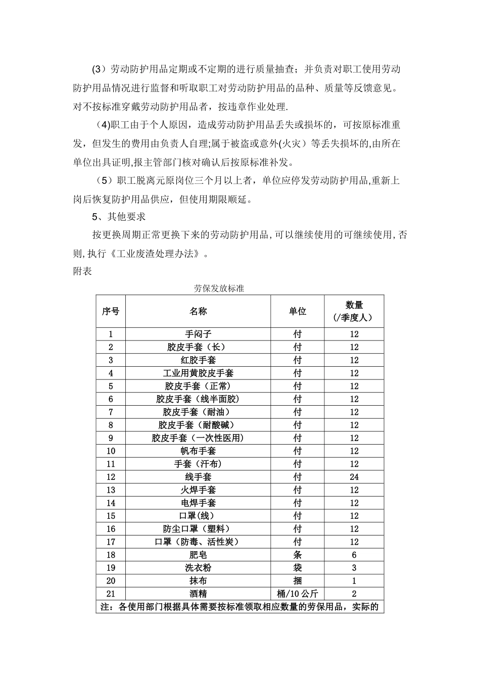 劳保防护用品管理办法_第2页