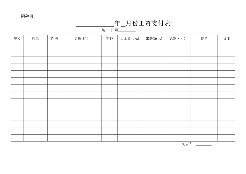 劳务人员工资表_第1页