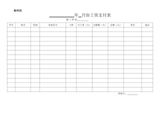 劳务人员工资表92157