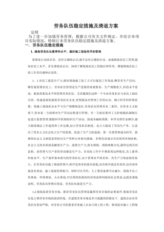 劳务队伍管理措施98835