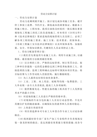 劳动力安排计划51548