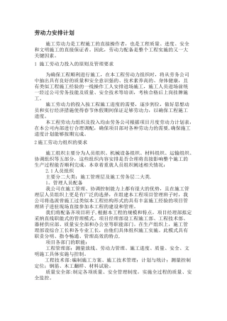 劳动力安排计划69603