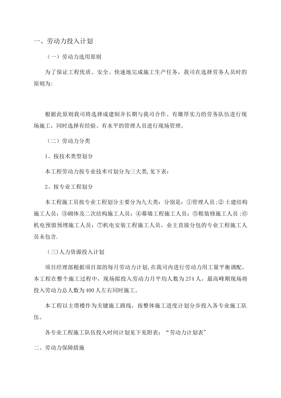 劳动力投入计划_第1页