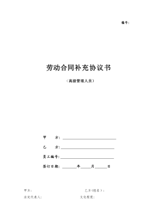 劳动合同-高管补充协议20250520