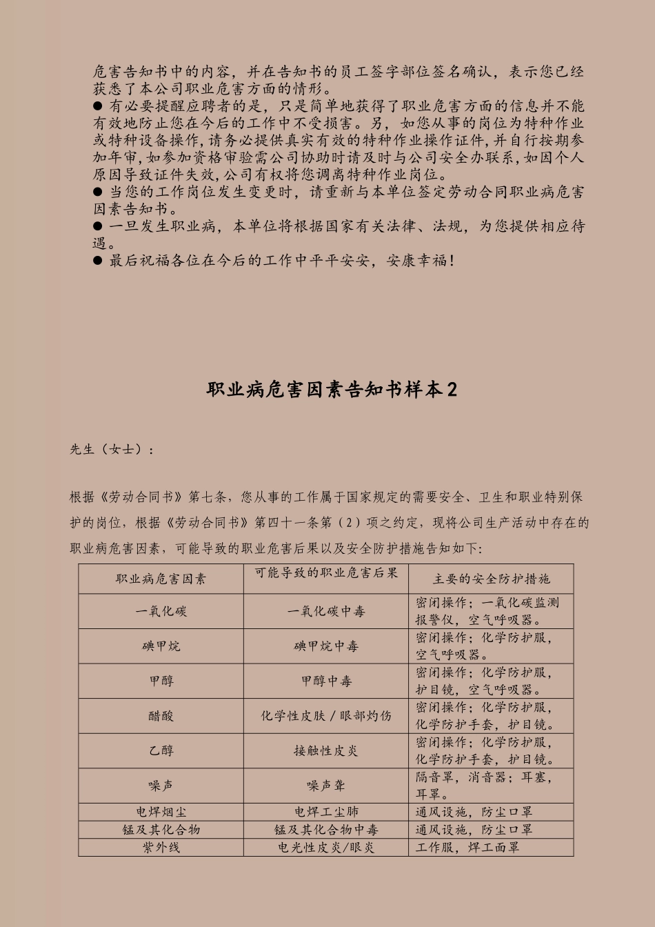 劳动合同职业病危害因素告知书样本_第3页