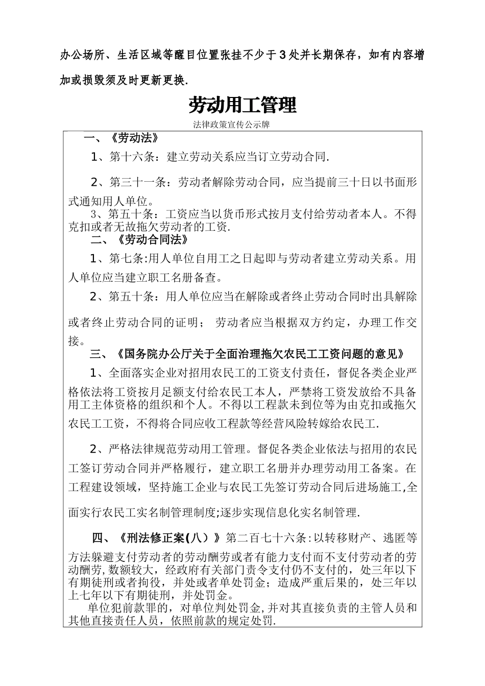 劳动用工管理告示牌_第3页