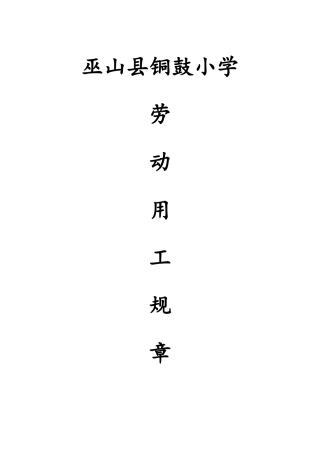 劳动用工管理规章制度