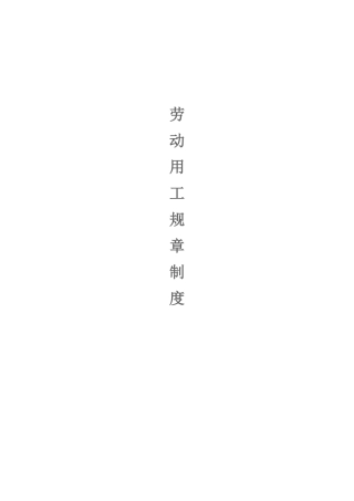 劳动用工规章制度