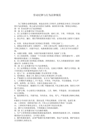 劳动纪律与行为规范