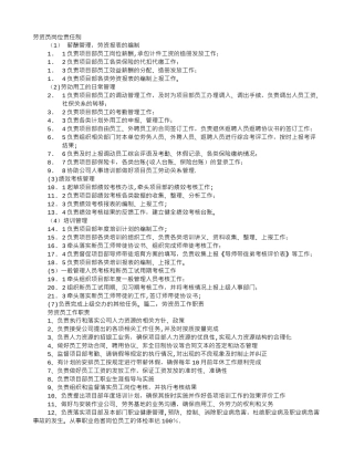 劳资员岗位职责