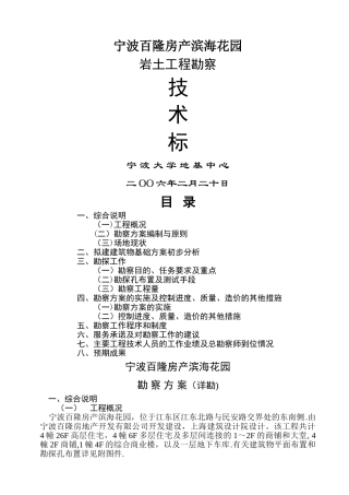 勘察技术标勘察方案