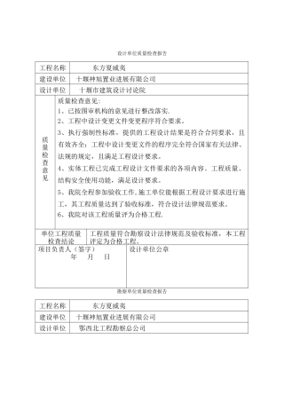 勘察设计单位质量检查报告