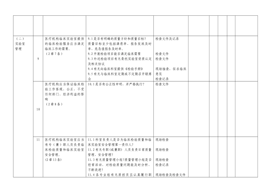 《医疗机构临床实验室管理办法》三级甲等医院临床实验室考核检查表_第3页