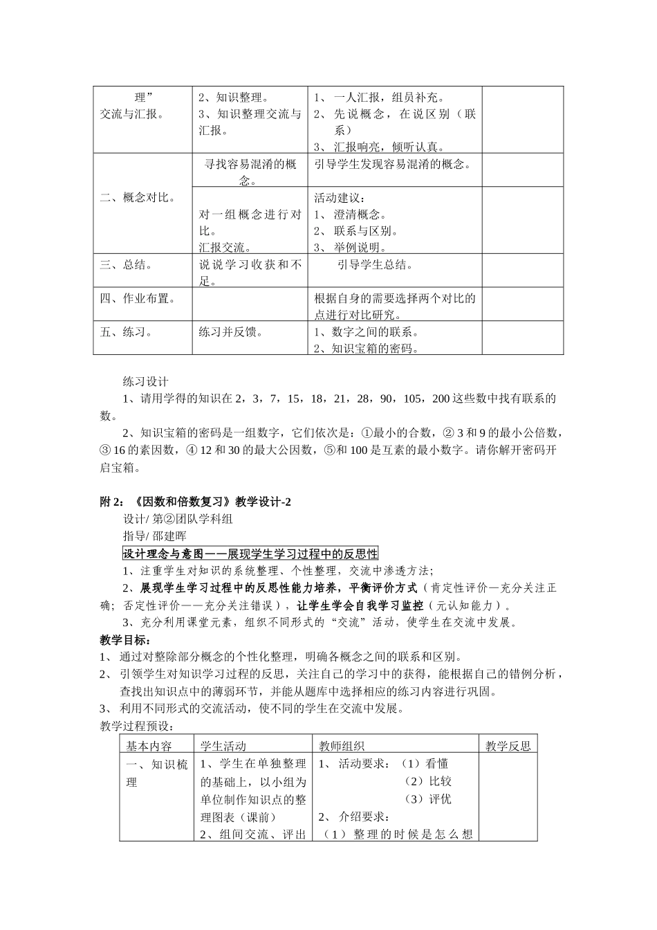 《因数和倍数复习》教学策略比较研究（教研活动计划）_第3页