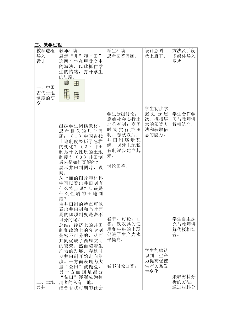 《中国古代的土地制度》教学设计_第2页