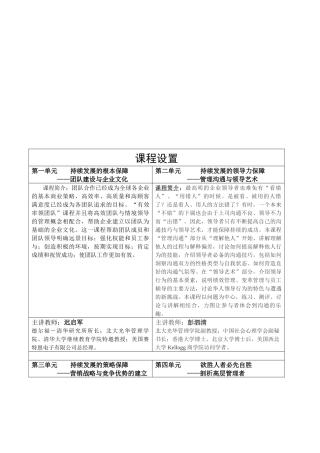 《卓越领导人的特训营》课程资料梳理汇总