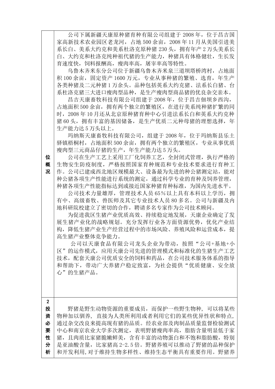 农业财政资金项目申报标准文本农业基础建设资金—野猪杂交生产模式试验推广_第3页