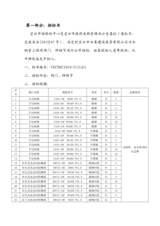 市招投标中心政府采购标书模板