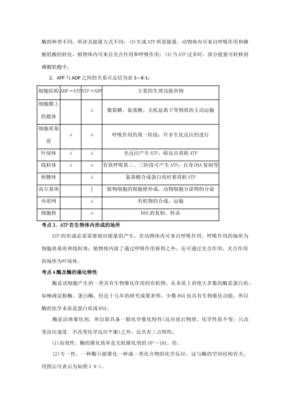 高中生物 《酶与ATP》考点解读素材 新人教版必修1_第2页