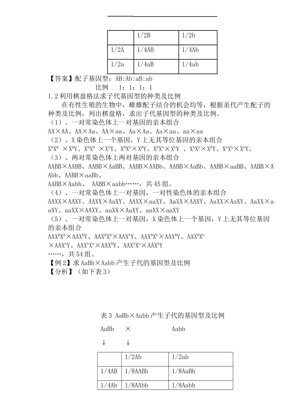 高中生物  遗传定律解题“123”素材 新人教版必修2_第2页