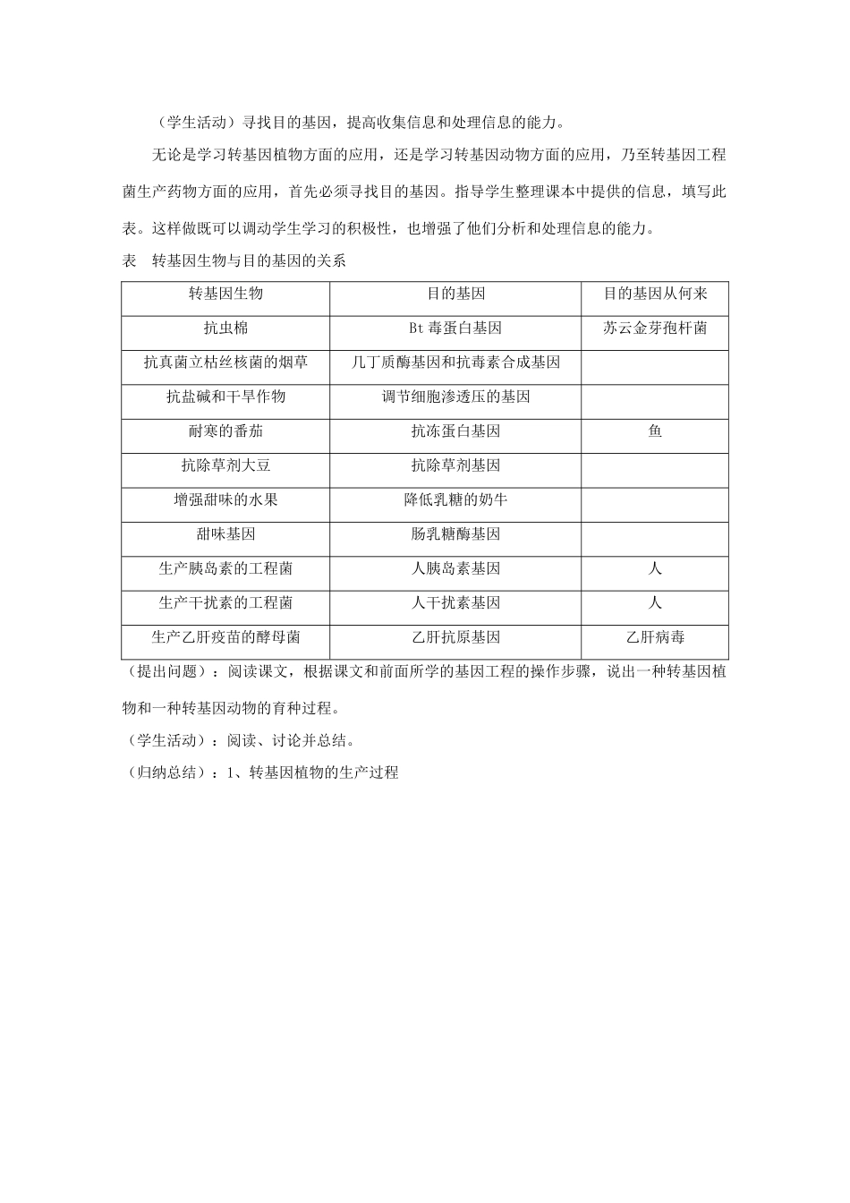 高中生物 1.3《基因工程的应用》教案 浙科版选修3_第2页