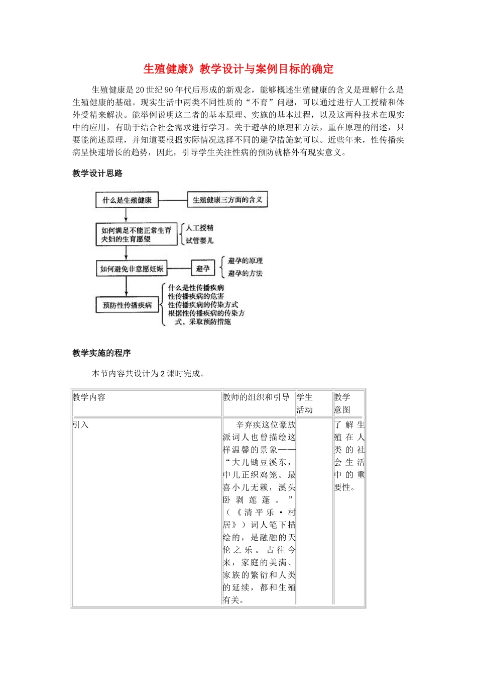 高中生物 1.4《生殖健康》教案 新人教版选修2_第1页