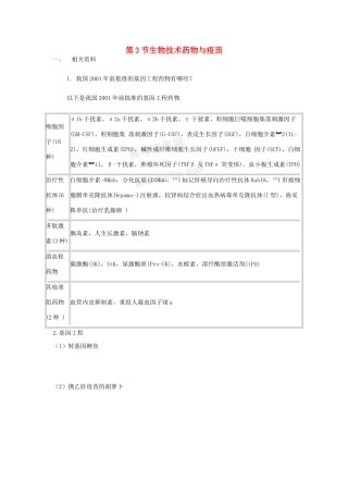 高中生物 3.3《生物技术药物与疫苗》素材 新人教版选修2