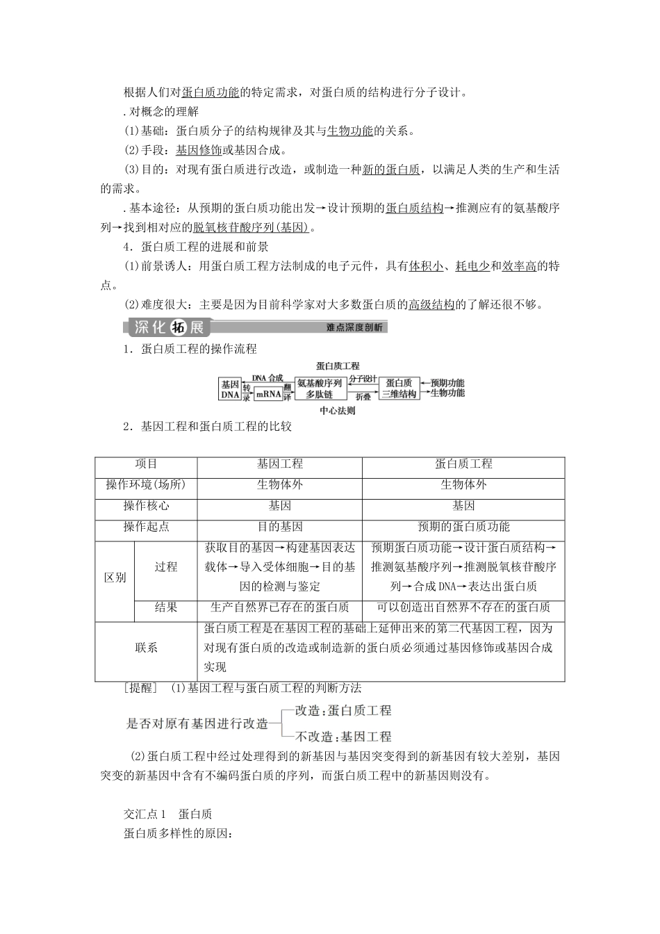 高中生物 专题1 基因工程 4 蛋白质工程的崛起学案 新人教版选修3-新人教版高二选修3生物学案_第2页