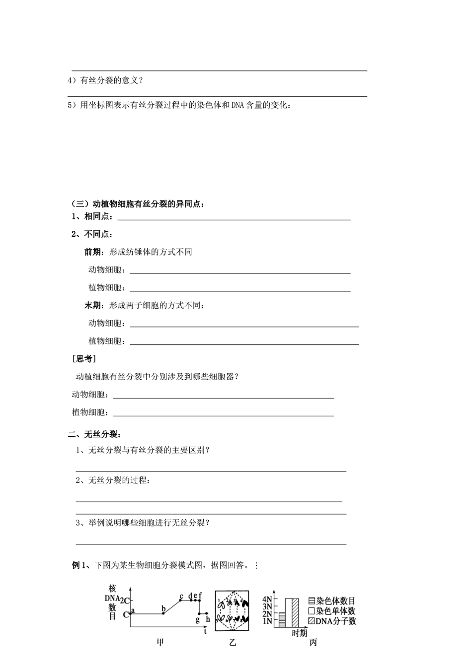 高中生物 5—1、细胞增殖教案（教师版） 必修1_第3页