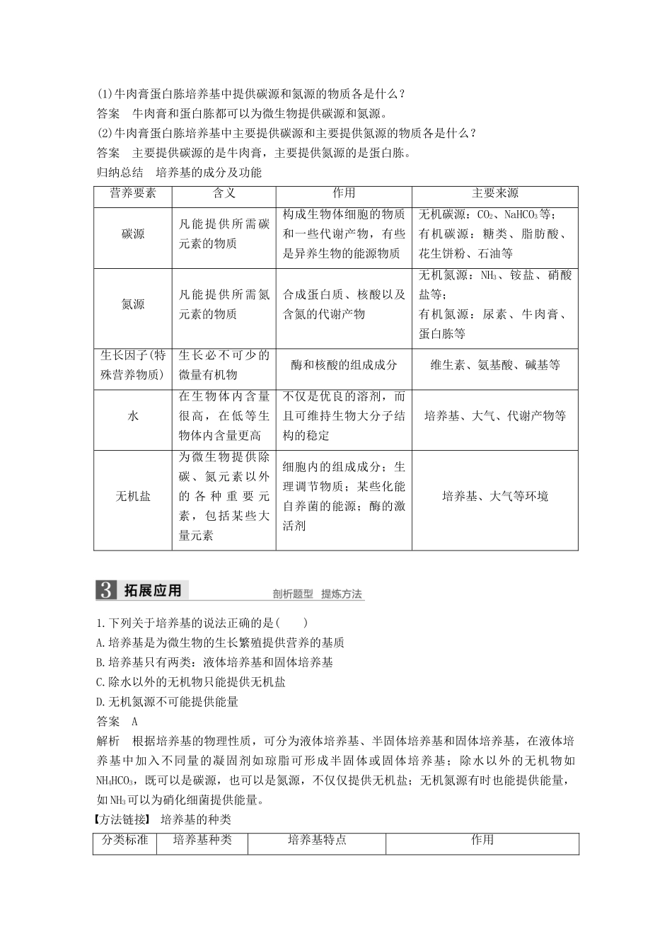 高中生物 专题2 微生物的培养与应用 第4课时 微生物的实验室培养（一）同步备课教学案 新人教版选修1-新人教版高二选修1生物教学案_第2页