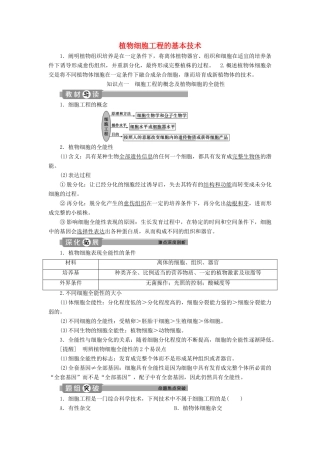 高中生物 专题2 细胞工程 1.1 植物细胞工程的基本技术植物细胞工程学案 新人教版选修3-新人教版高二选修3生物学案