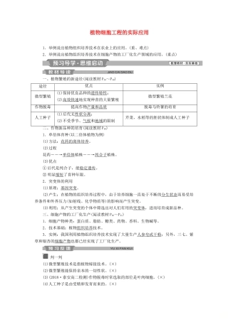 高中生物 专题2 细胞工程 2.1 植物细胞工程 2.1.2 植物细胞工程的实际应用学案 新人教版选修3-新人教版高二选修3生物学案